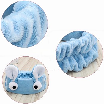3D Rabbit Ears Makeup Headbands - High Quality Material - Elastic Hair Accessories for Women and Girls - Spa Hair Mask Cosmetic Hair Accessories