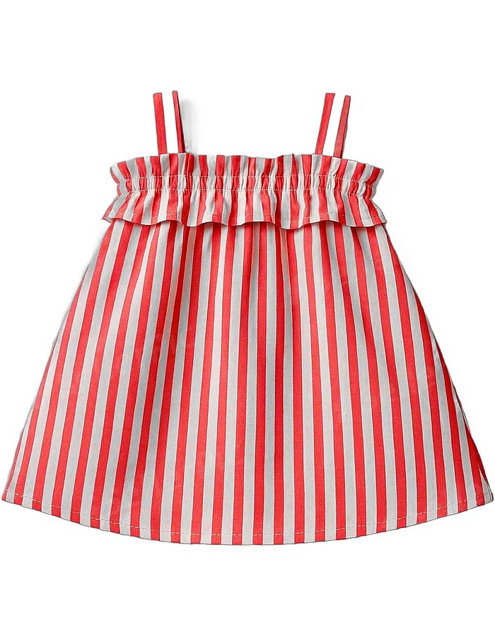 LC WAIKIKI S5K106Z1-LFA-1 baby Linen 100% Cotton Square Collar Regular Dresses - Baby Girls