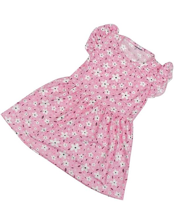 Perfect Parent-F-114 Girls Floral Cotton Cut Dress