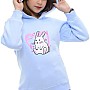 AKY Printed Girls Hoodies Cotton Melton Baby Blue