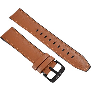 WareWel Premium Hybrid Sport Silicone Leather Watch Strap, 20mm Watch Band Quick Release, Tan