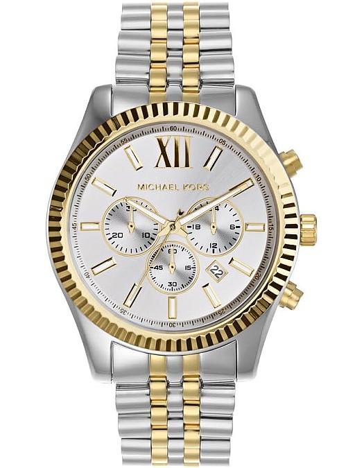 Michael Kors Two Tone Stainless Steel White dial Watch for Women's MK8344