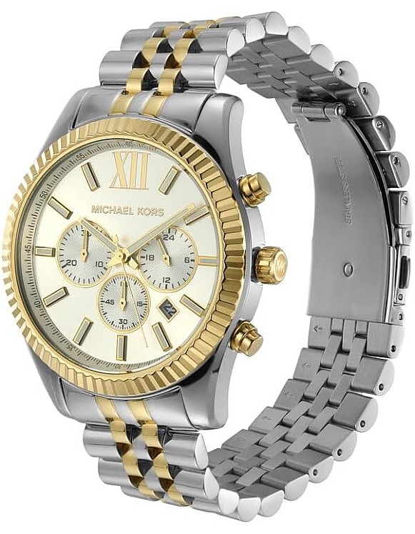 Michael Kors Two Tone Stainless Steel White dial Watch for Women's MK8344