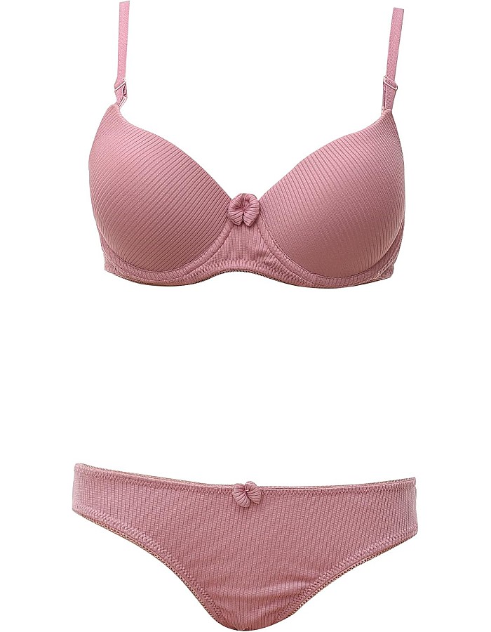 Luna LUN-7067 Underwear+Satin Bra*Cotton Lingerie Set For Women