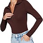 Trendyol Woman Zipper Collar Detailed Snap Snap Elastic Knitted Bodysuit TWOAW24BD00005 body