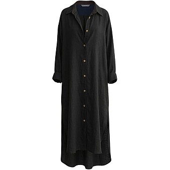 Womens Women's Wear Linen Shirt Dress with Classic Long Sleeves one size fit to 90 kg Modern (pack of 1)
