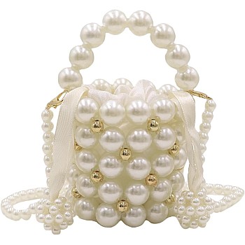 Girls Mini Pearl Purse Clutch Evening Handbag Beaded Purse Pearl Bag Shoulder Bag for Women Party Wedding Prom