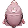 Pink Women Backpack, Faux Leather, Padded Design, with Decorative Shoulder Strap