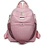 Pink Women Backpack, Faux Leather, Padded Design, with Decorative Shoulder Strap