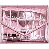 RARITYUS Shiny Metallic Small Wallets for Women Crocodile Pattern Purse Credit Card Holder Slim Clutch Wallet, Pink, one size
