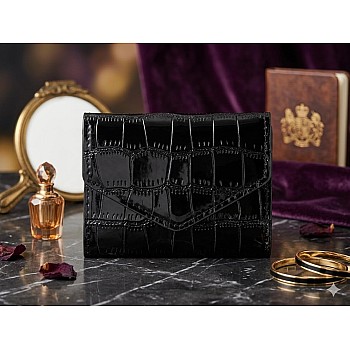 Women Wallet PU Leather Fashion Design Large Capacity ID Window (Black)