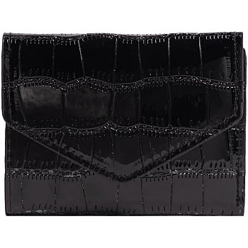 Women Wallet PU Leather Fashion Design Large Capacity ID Window (Black)
