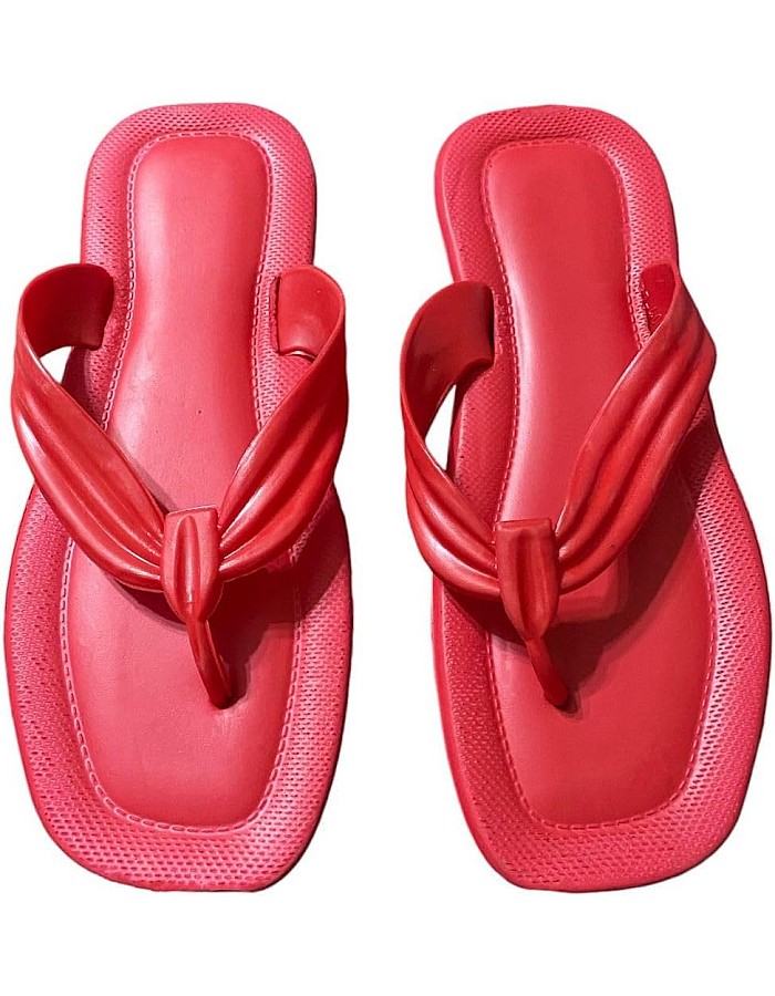 شبشب حريمى أحمر سبع نعل طبي مريح - شبشب خروج ومنزل - شبشب شاطئ شبشب شبشب شبشب أحمر Flip Flops For Women & Girls, Non Slip & Soft Outdoor, indoor & Beach - Medical & Comfortable Leather
