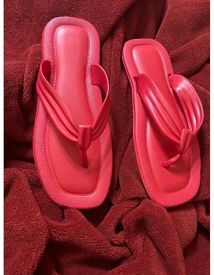 شبشب حريمى أحمر سبع نعل طبي مريح - شبشب خروج ومنزل - شبشب شاطئ شبشب شبشب شبشب أحمر Flip Flops For Women & Girls, Non Slip & Soft Outdoor, indoor & Beach - Medical & Comfortable Leather