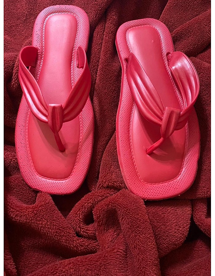 شبشب حريمى أحمر سبع نعل طبي مريح - شبشب خروج ومنزل - شبشب شاطئ شبشب شبشب شبشب أحمر Flip Flops For Women & Girls, Non Slip & Soft Outdoor, indoor & Beach - Medical & Comfortable Leather