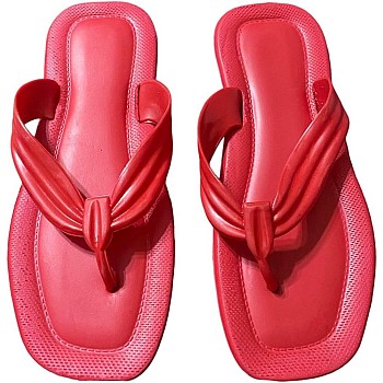 شبشب حريمى أحمر سبع نعل طبي مريح - شبشب خروج ومنزل - شبشب شاطئ شبشب شبشب شبشب أحمر Flip Flops For Women & Girls, Non Slip & Soft Outdoor, indoor & Beach - Medical & Comfortable Leather