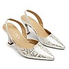 BASTET "Sekhmet" Women’s 7cm Slingback Heels – Pointed Toe Snake Print Party Shoes – Bold & Stylish - size