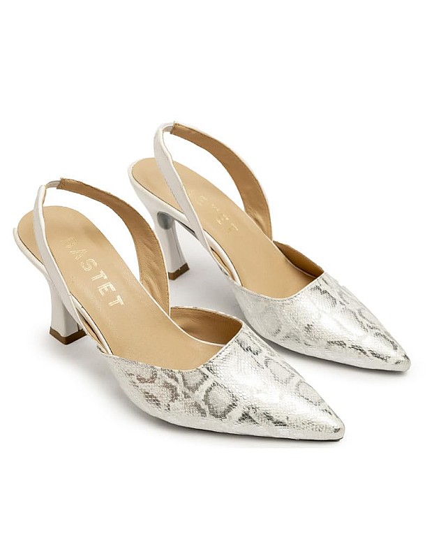 BASTET "Sekhmet" Women’s 7cm Slingback Heels – Pointed Toe Snake Print Party Shoes – Bold & Stylish - size