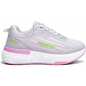 S766/1 - Women's Sportive Knit Sneakers – Stylish Printed Design