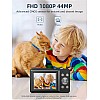 كاميرا رقمية FHD 1080P للأطفال بدقة 44 ميجابيكسل بوينت اند شوت مع بطاقة SD سعة 32 جيجابايت وتقريب 16 مرة وبطاريتين وحبل قصير للأطفال الأولاد والب