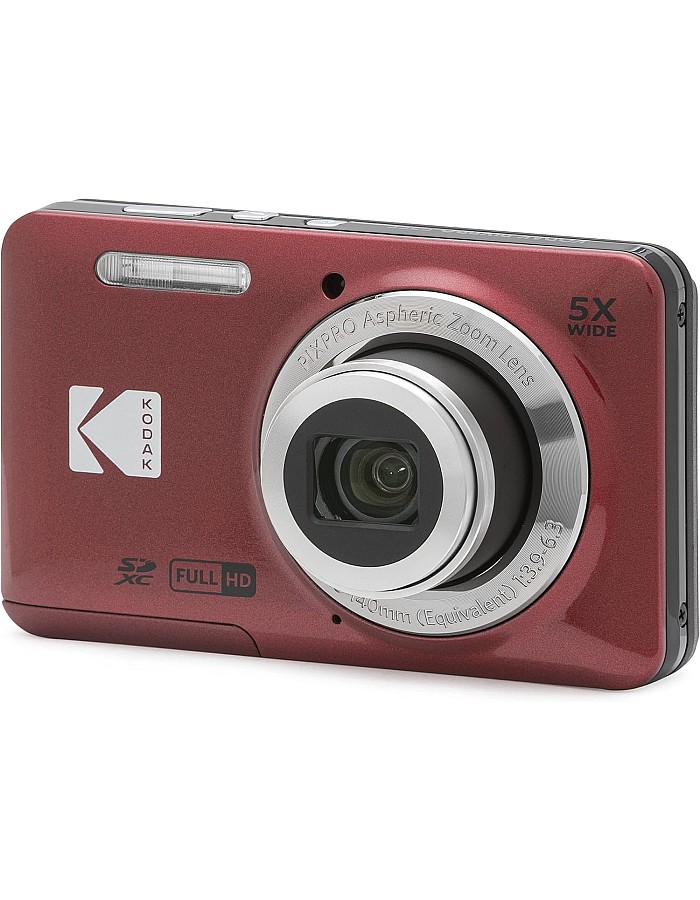 كاميرا ديجيتال بيكسبرو فريندلي زووم FZ55-RD بدقة 16MP مع تقريب بصري 5X وزاوية عريضة 2.8 سم وشاشة ال سي دي 2.7 بوصة من كوداك (لون أحمر)