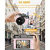 VJIANGER 2024 Upgrade Digital Camera for Photography 4K 56MP Vlogging Camera for YouTube with WiFi, 180 Degree Flip Screen, 16X Digital Zoom, 52mm Lens, 2 Batteries, 32GB TF Card(W02-Pink35)