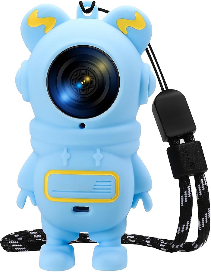 GQ Silicone Case for Insta360 GO 3S, Cartoon Shockproof Protective Cover for Insta 360 GO 3S/3 Accessories with Anti-Loss Hand Strap, Precise Cutouts Holes, Soft Anti-Scratch Surface (Blue)