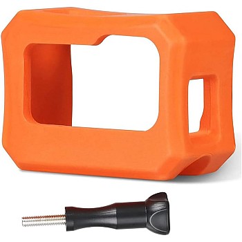 GQ Vitality Orange Floating Case for GoPro Hero 9/10/11/12/13 - Ultra-Buoyant Protective Frame with Long Screw, Water-Sport-Ready