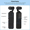 fashion mania Silicone Protective Case Cover for DJI Osmo Pocket 3, All-Round Protection DJI OSMO Pocket 3 Creator Combo Accessories (Black)