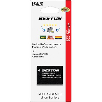 بطارية من ال بي لكاميرات كانون، E12، 1.2 فولت، الليثيوم