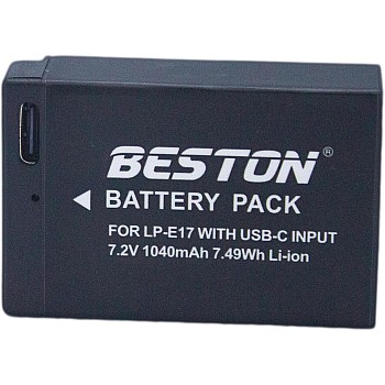 بطارية قابلة لإعادة الشحن Beston LP-E17C لكاميرات كانون، سعة 1040 مللي أمبير، جهد 7.2 فولت، مع منفذ شحن USB-C