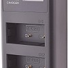شاحن USB مزدوج لبطارية الكاميرا W126 8.4 فولت مع كابل USB - أسود