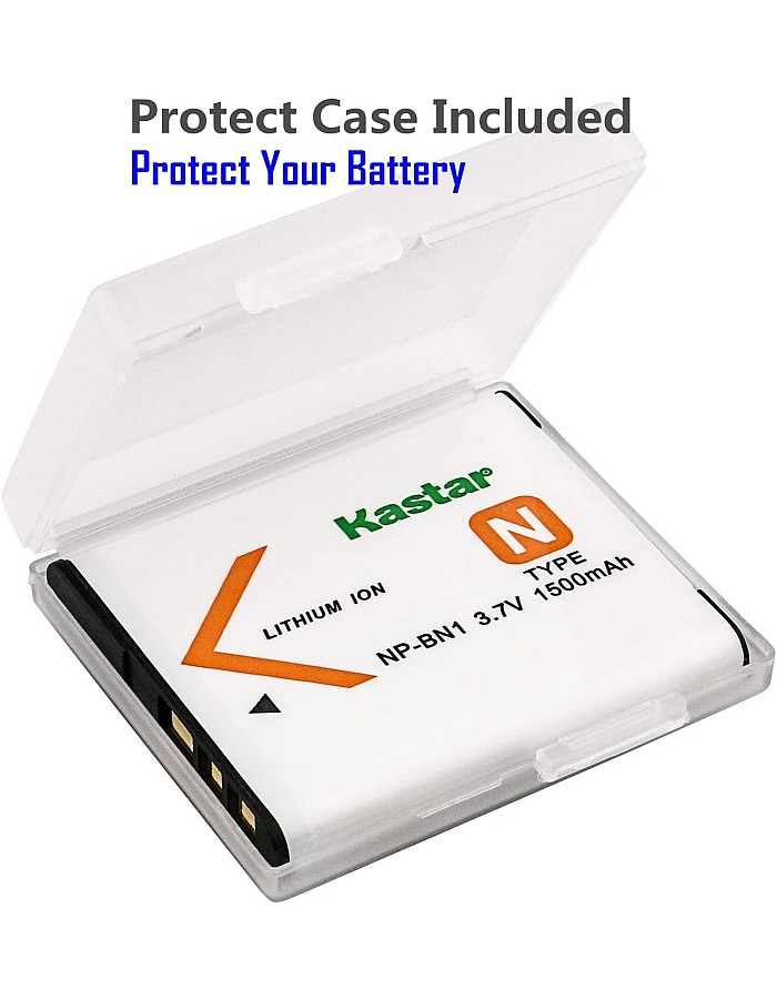Kastar 1-Pack Battery Replacement for Sony NP-BN1 NPBN1, Type N Battery, Sony BC-CSN, BC-CSNB Charger, Sony Cyber-Shot DSC-WX150, Cyber-Shot DSC-WX200, Cyber-Shot DSC-WX220, Cyber-Shot DSC-J10
