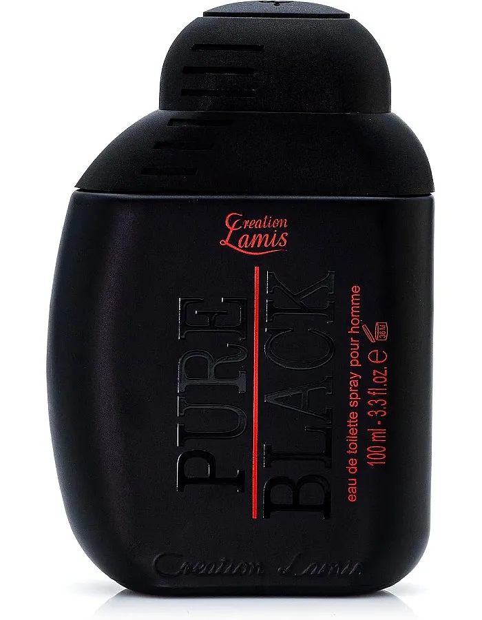 Creation Lamis - Pure Black (Pack of 2) | Fougere, Fruity & Woody Long Lasting Fragrance | Perfume for Men | Eau de Toilette (EDT) - 100ml / 3.4 fl.oz