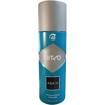 DITTO Men's Ultra Concentrated Perfume Spray - 48 Hours Lasting - Long Lasting Odor Protection - 200ml (AQUA)