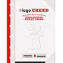 مطبوع عليه شعار Creed: Mystery ، لعبة السحر Magic ، و طريقة خلف لتصميم شعارات رائعة