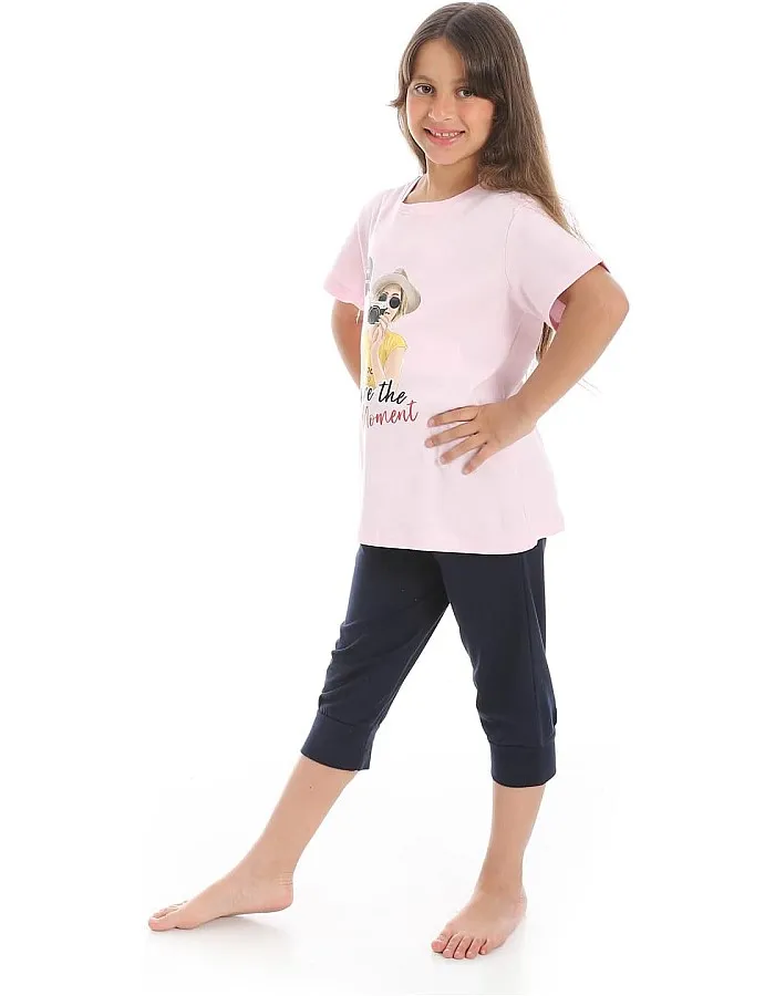 CAESAR Girls girls printed cotton T-Shirt With Short Set girls printed cotton T-Shirt With Short Set