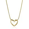 Crown Store Pure Stainless Steel Heart Pendant Necklace for Women Girls Gift Box
