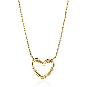 Crown Store Pure Stainless Steel Heart Pendant Necklace for Women Girls Gift Box