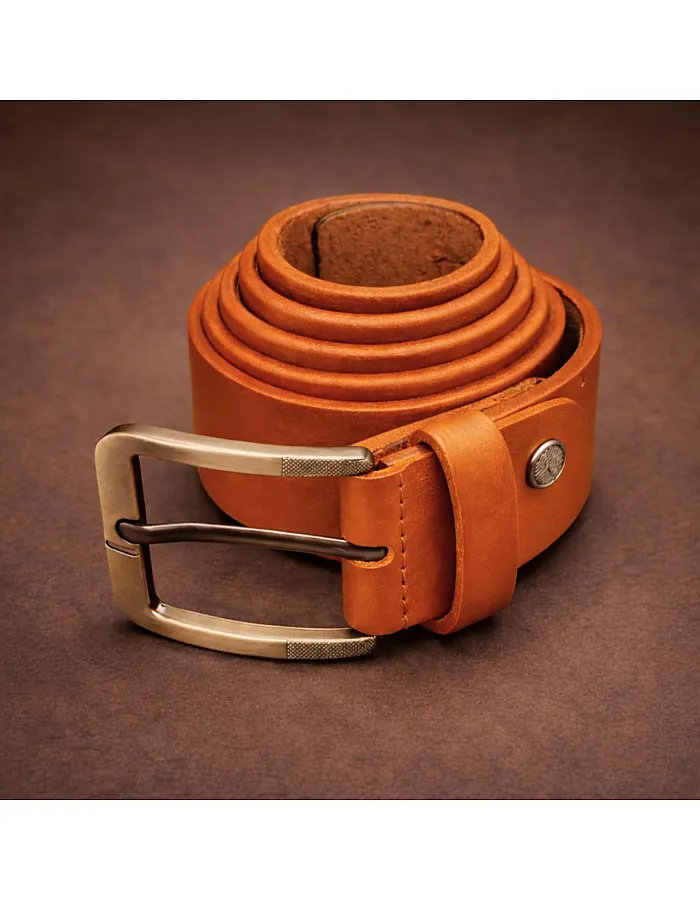 AYSLE 1646 Men’s Genuine Leather Casual Belt | Heavy-Duty Scratch-Resistant Metal Buckle | 5 cm Width | Double Loop Design | 3 Colors | 10 Sizes
