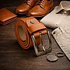 AYSLE 1646 Men’s Genuine Leather Casual Belt | Heavy-Duty Scratch-Resistant Metal Buckle | 5 cm Width | Double Loop Design | 3 Colors | 10 Sizes