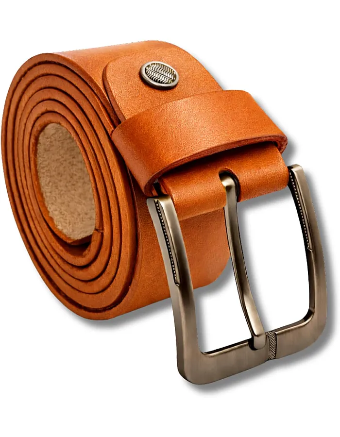 AYSLE 1646 Men’s Genuine Leather Casual Belt | Heavy-Duty Scratch-Resistant Metal Buckle | 5 cm Width | Double Loop Design | 3 Colors | 10 Sizes