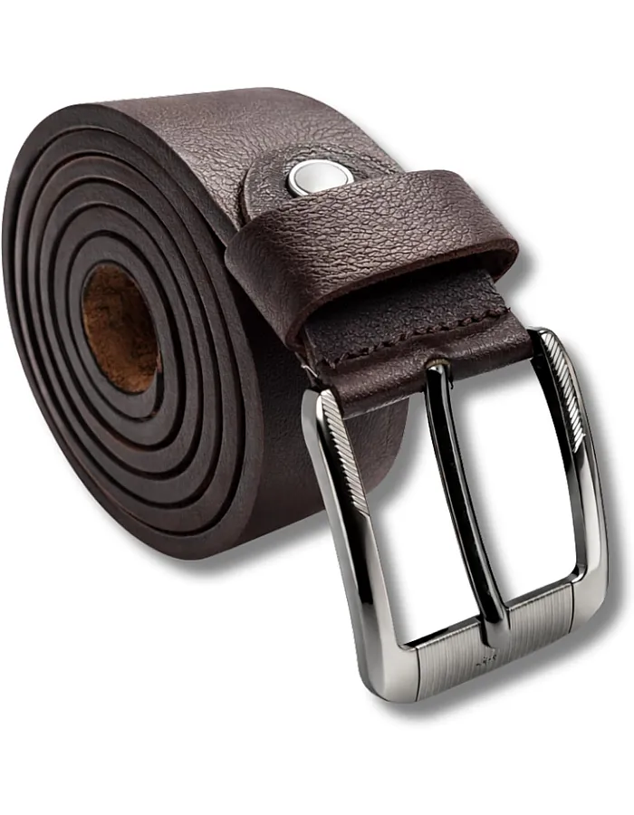 AYSLE 1646 Men’s Genuine Leather Casual Belt | Heavy-Duty Scratch-Resistant Metal Buckle | 5 cm Width | Double Loop Design | 3 Colors | 10 Sizes