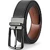 BOSTANTEN Belt Men Leather Reversible Belts for Men 1 3/8" for Casual Golf Dress Pants, Two-in-One Belt Gift