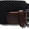 Elastic casual belt Black-White&Beige EC10