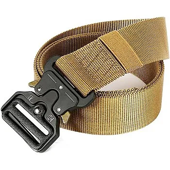 Motevia Men's Tactical Canvas Belt One Size Adjustable Eish Belt with Metal Buckle