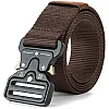 Motevia Men's Tactical Canvas Belt One Size Adjustable Eish Belt with Metal Buckle