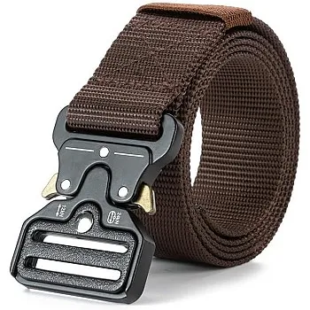 Motevia Men's Tactical Canvas Belt One Size Adjustable Eish Belt with Metal Buckle