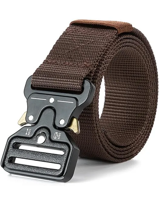 Motevia Men's Tactical Canvas Belt One Size Adjustable Eish Belt with Metal Buckle