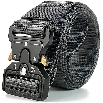 Motevia Men's Tactical Canvas Belt One Size Adjustable Eish Belt with Metal Buckle